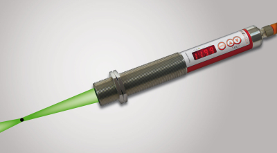 Compact two-colour pyrometer with LED spot light to display the exact size, position and focal distance.