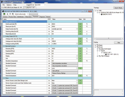 Parameter setting and commands.